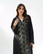R258 Black Dantel Classic Abaya for Eid Collection Abaya for Women UAE – Abaya – Rutba Fashion Abaya