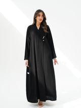 R259 Gulf Queen Design Black Abaya set