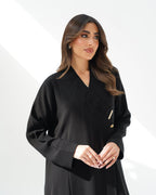 R259 Gulf Queen Design Black Abaya set Abaya for Women UAE – Abaya – Rutba Fashion Abaya