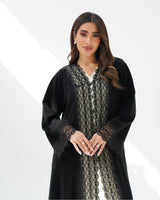 R260 Black Elegant Dantel Abaya For Eid Abaya for Women UAE – Abaya – Rutba Fashion Abaya