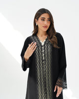 R260 Black Elegant Dantel Abaya For Eid Abaya for Women UAE – Abaya – Rutba Fashion Abaya