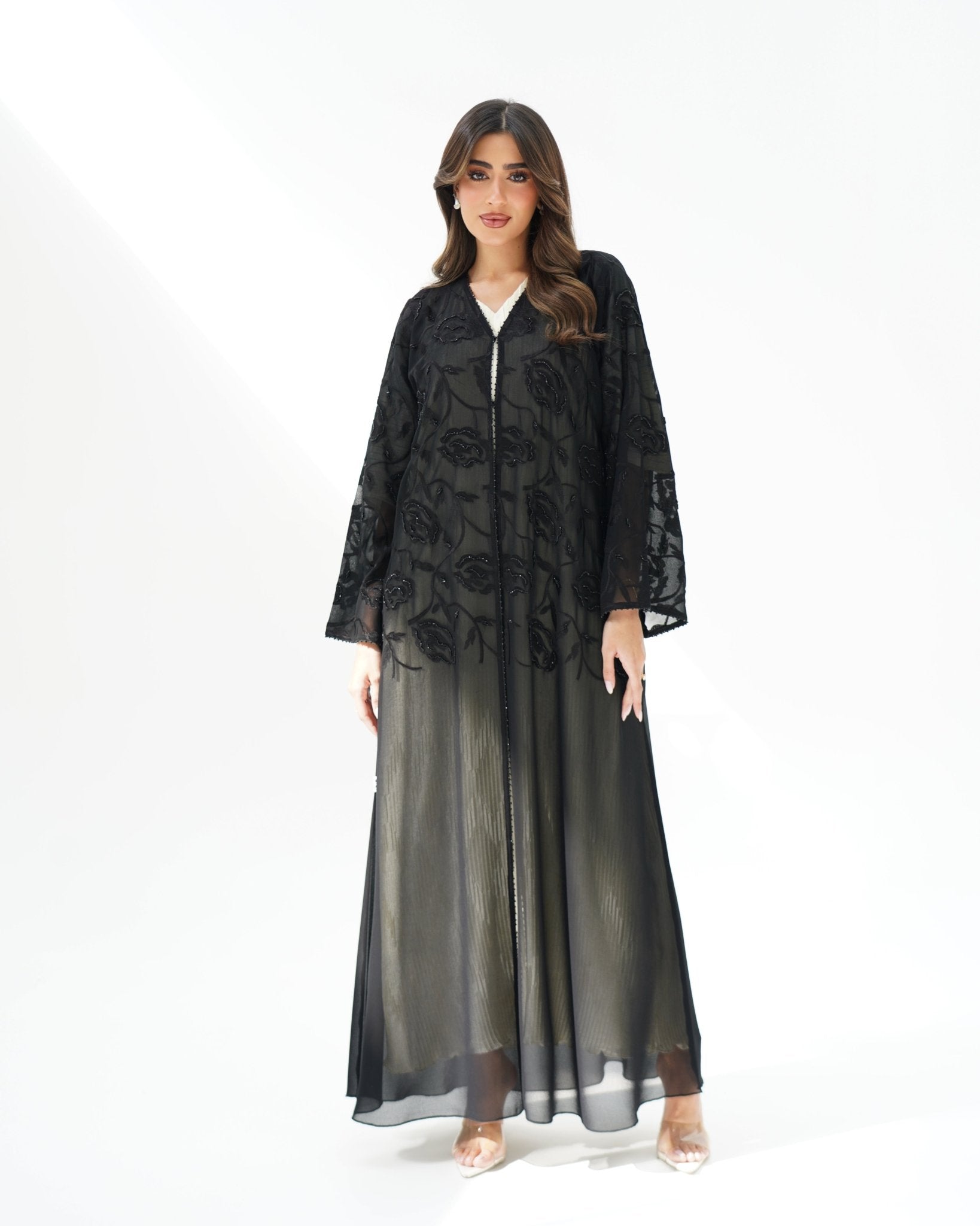 R261 Black Special Abaya for Eid Collection Abaya for Women UAE – Abaya – Rutba Fashion Abaya