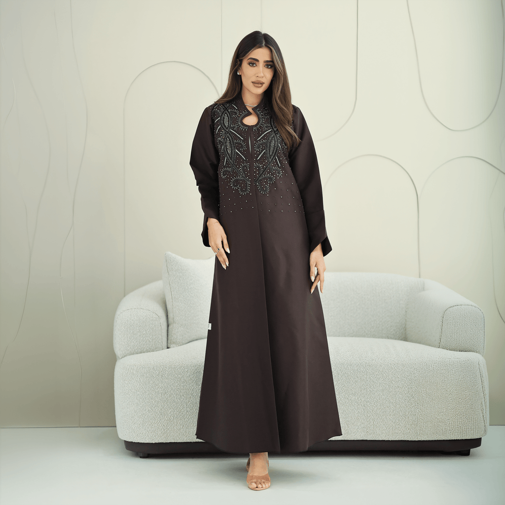 R263 Queen Model Bridal Abaya Abaya for Women UAE – Abaya – Rutba Fashion Abaya