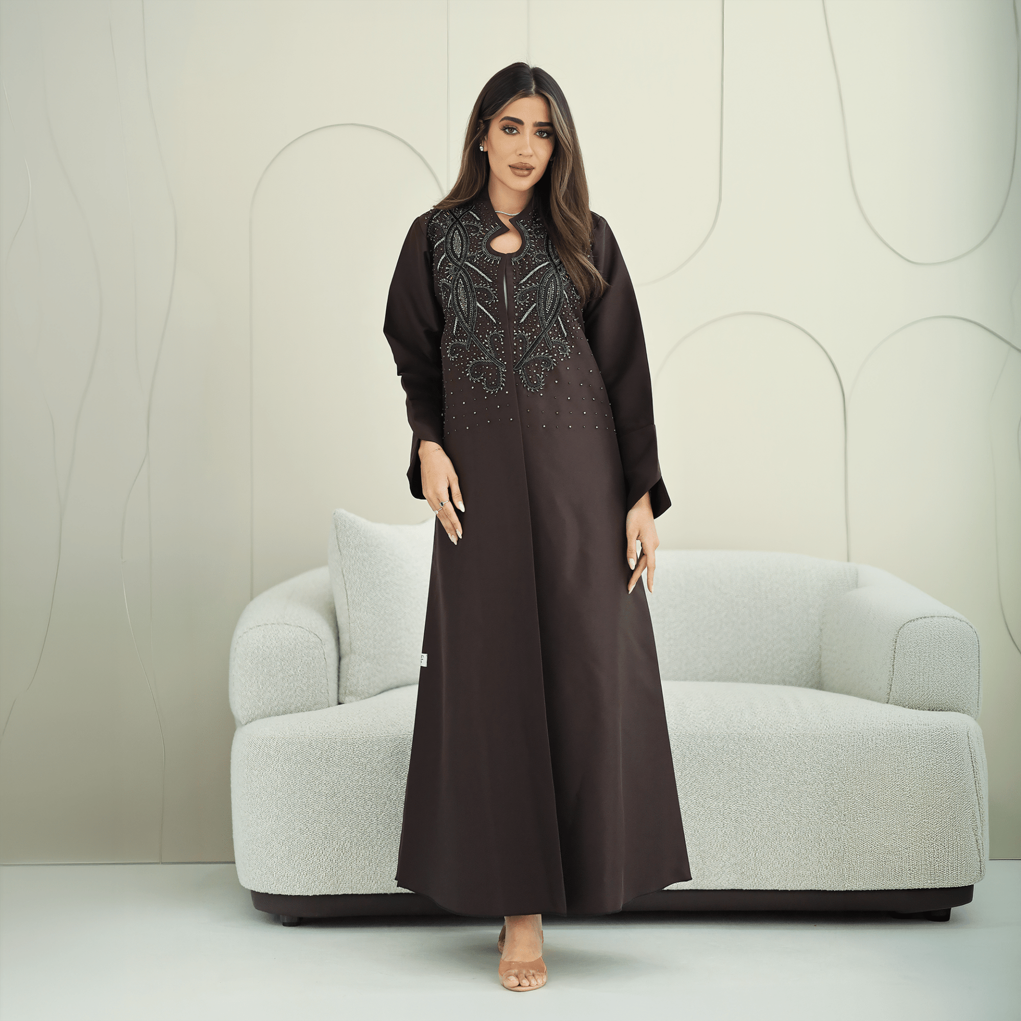 R263 Queen Model Bridal Abaya Abaya for Women UAE – Abaya – Rutba Fashion Abaya