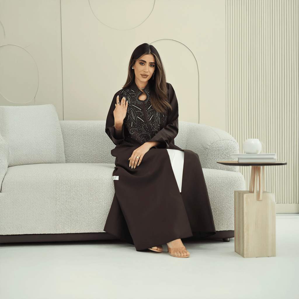 R263 Queen Model Bridal Abaya Abaya for Women UAE – Abaya – Rutba Fashion Abaya