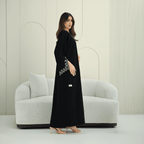 R265 Korean Barbie Abaya | Elegant Tarsiz & Bead Work Abaya Abaya for Women UAE – Abaya – Rutba Fashion Abaya