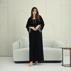 R265 Korean Barbie Abaya | Elegant Tarsiz & Bead Work Abaya Abaya for Women UAE – Abaya – Rutba Fashion Abaya