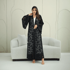 R266 3D Rose Flower Abaya Abaya for Women UAE – Abaya – Rutba Fashion Abaya