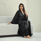 R266 3D Rose Flower Abaya Abaya for Women UAE – Abaya – Rutba Fashion Abaya