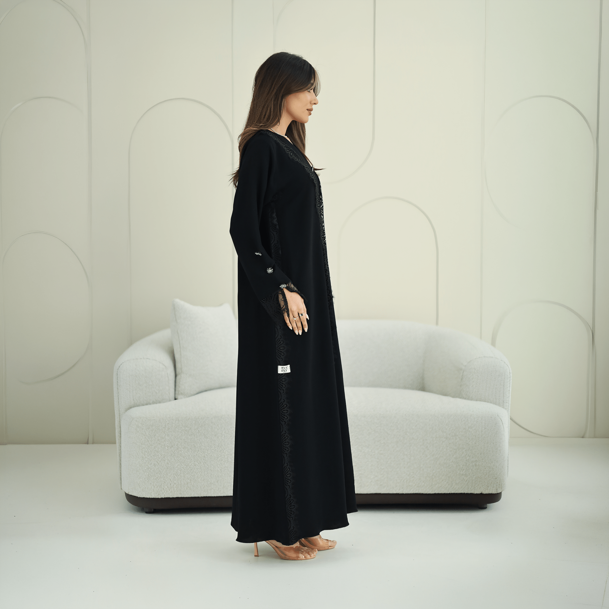 R267 3D Button & French Lace Elegant Abaya Abaya for Women UAE – Abaya – Rutba Fashion Abaya