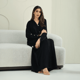 R267 3D Button & French Lace Elegant Abaya Abaya for Women UAE – Abaya – Rutba Fashion Abaya