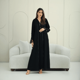 R267 3D Button & French Lace Elegant Abaya Abaya for Women UAE – Abaya – Rutba Fashion Abaya