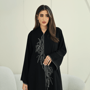 R268 Zari Embroidery Handmade Abaya Abaya for Women UAE – Abaya – Rutba Fashion Abaya