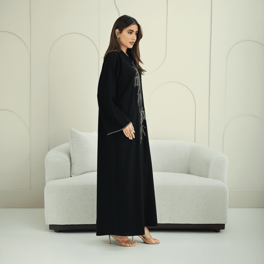 R268 Zari Embroidery Handmade Abaya Abaya for Women UAE – Abaya – Rutba Fashion Abaya