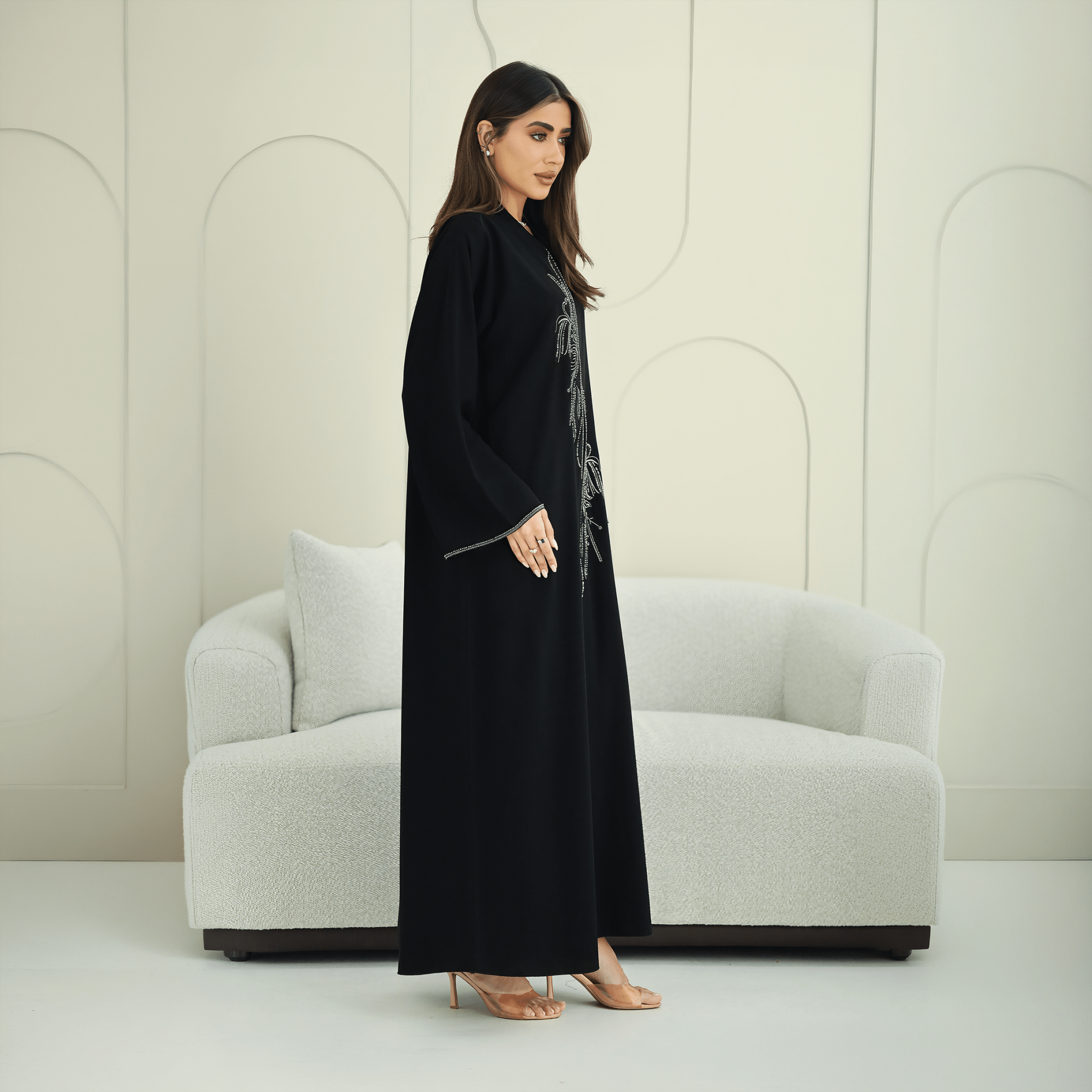 R268 Zari Embroidery Handmade Abaya Abaya for Women UAE – Abaya – Rutba Fashion Abaya