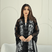 R269 Arabian Model Black Stone Work Abaya Abaya for Women UAE – Abaya – Rutba Fashion Abaya