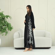 R270 5D Flower & Bead Work Elegant Abaya Abaya for Women UAE – Abaya – Rutba Fashion Abaya