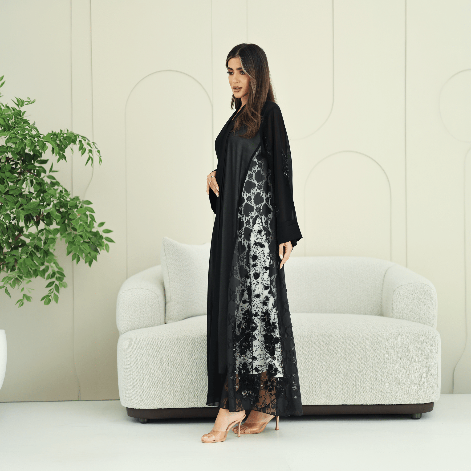 R270 5D Flower & Bead Work Elegant Abaya Abaya for Women UAE – Abaya – Rutba Fashion Abaya