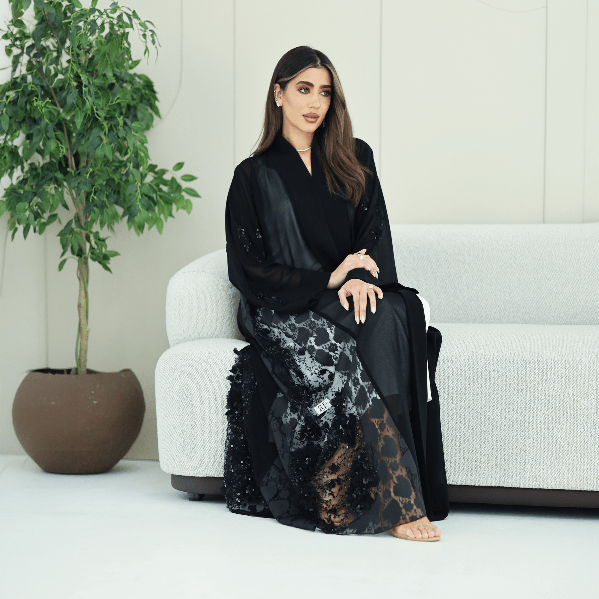 R270 5D Flower & Bead Work Elegant Abaya Abaya for Women UAE – Abaya – Rutba Fashion Abaya