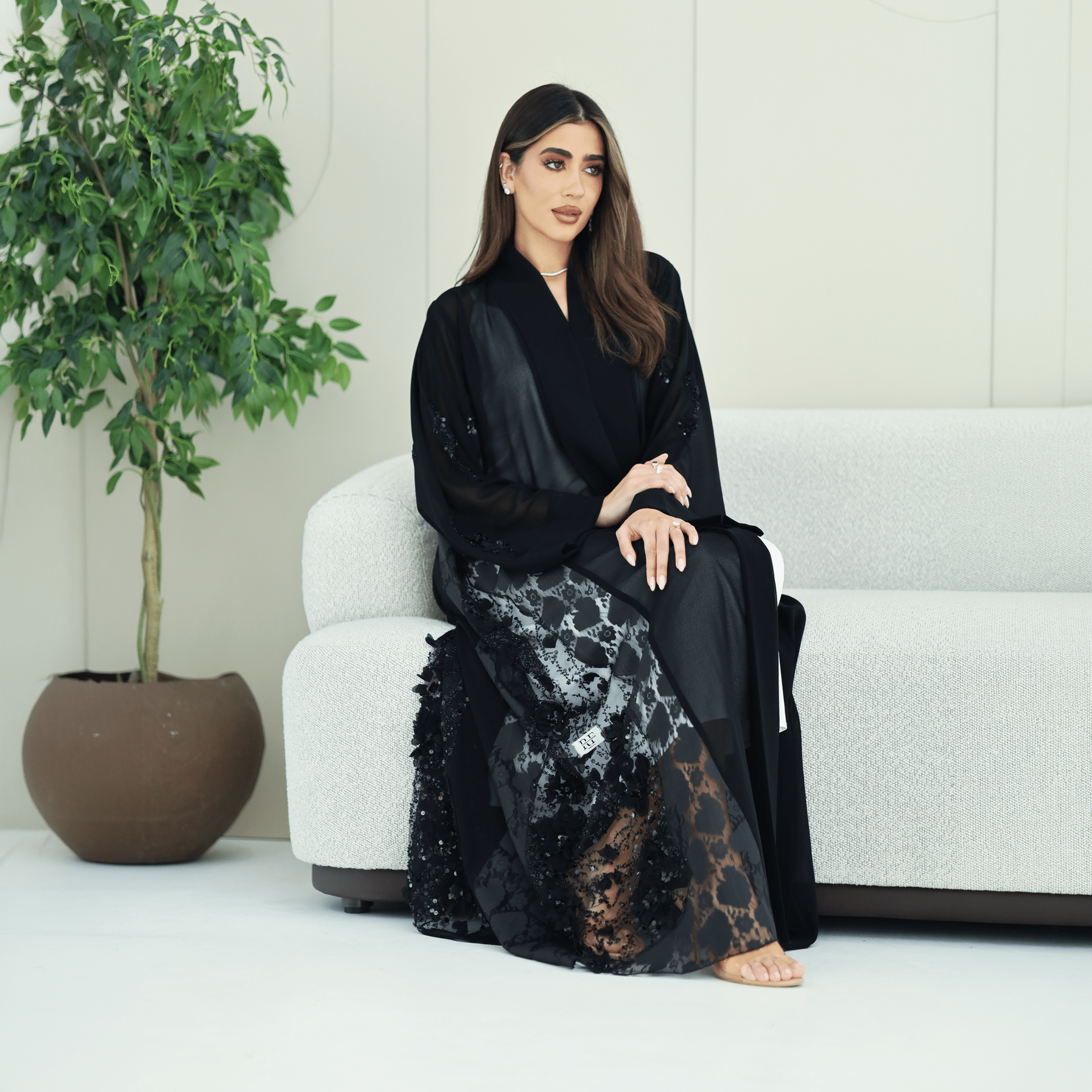 R270 5D Flower & Bead Work Elegant Abaya Abaya for Women UAE – Abaya – Rutba Fashion Abaya