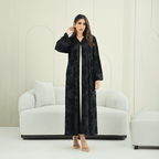 R271 Handmade Floral & Tilla Lace Luxury Abaya Abaya for Women UAE – Abaya – Rutba Fashion Abaya