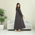 R272 Pocket Style with 5D Stone Button Detail Abaya for Women UAE – Abaya – Rutba Fashion Abaya