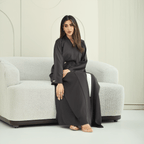 R272 Pocket Style with 5D Stone Button Detail Abaya for Women UAE – Abaya – Rutba Fashion Abaya