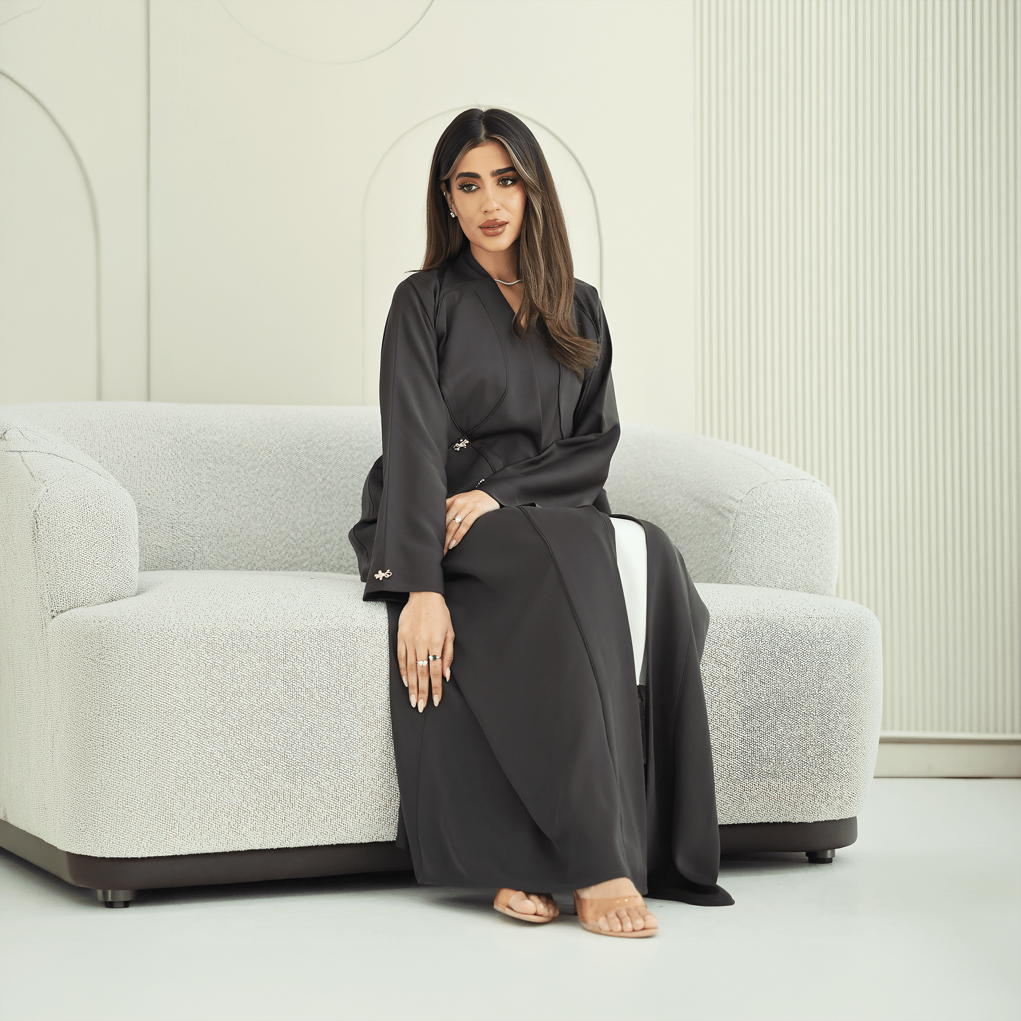 R272 Pocket Style with 5D Stone Button Detail Abaya for Women UAE – Abaya – Rutba Fashion Abaya