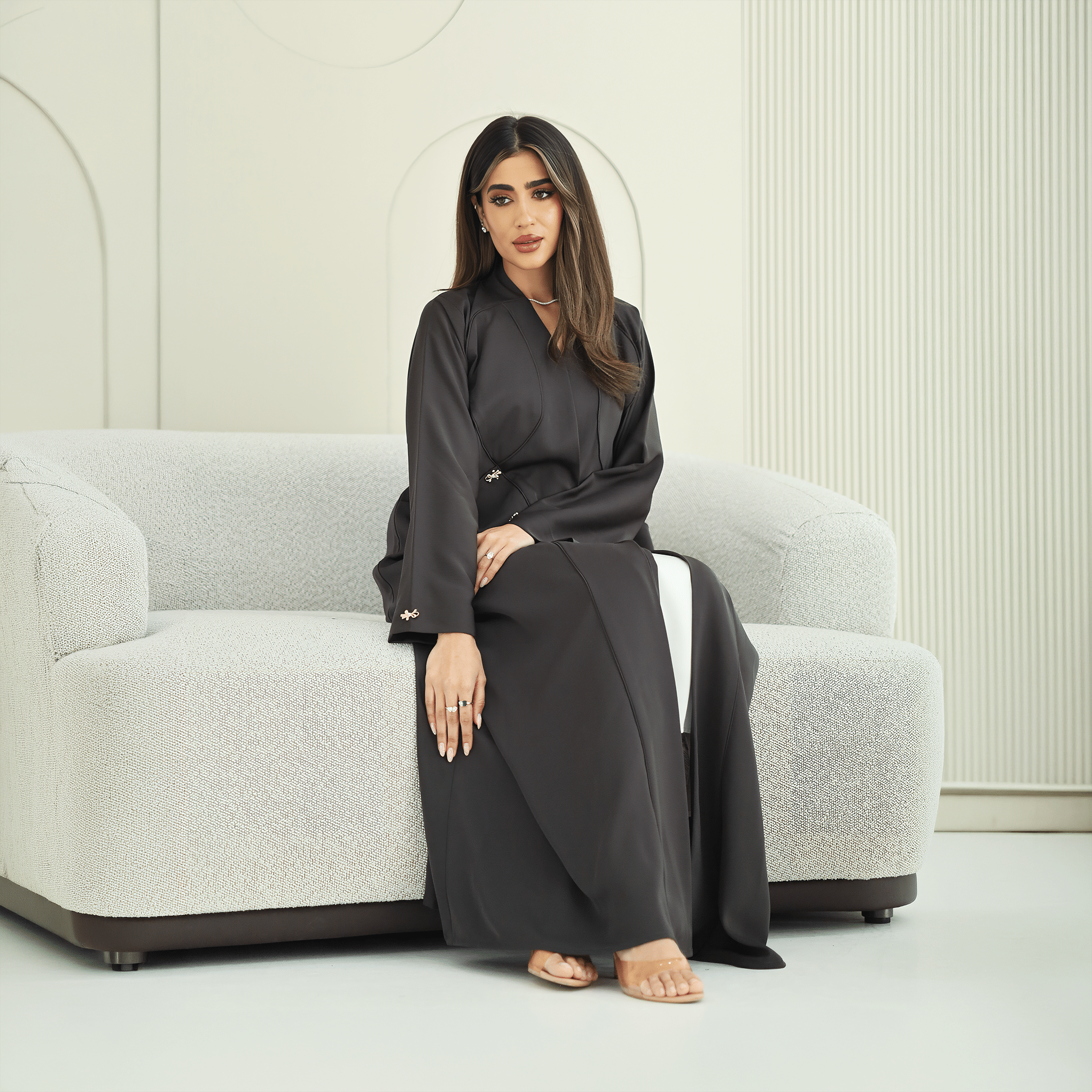 R272 Pocket Style with 5D Stone Button Detail Abaya for Women UAE – Abaya – Rutba Fashion Abaya