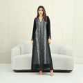 R274 | Luxury Dantail Abaya – Stone & Lace Embellished Abaya for Women UAE – Abaya – Rutba Fashion Abaya