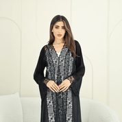 R274 | Luxury Dantail Abaya – Stone & Lace Embellished Abaya for Women UAE – Abaya – Rutba Fashion Abaya