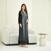 R274 | Luxury Dantail Abaya – Stone & Lace Embellished Abaya for Women UAE – Abaya – Rutba Fashion Abaya