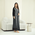 R274 | Luxury Dantail Abaya – Stone & Lace Embellished Abaya for Women UAE – Abaya – Rutba Fashion Abaya
