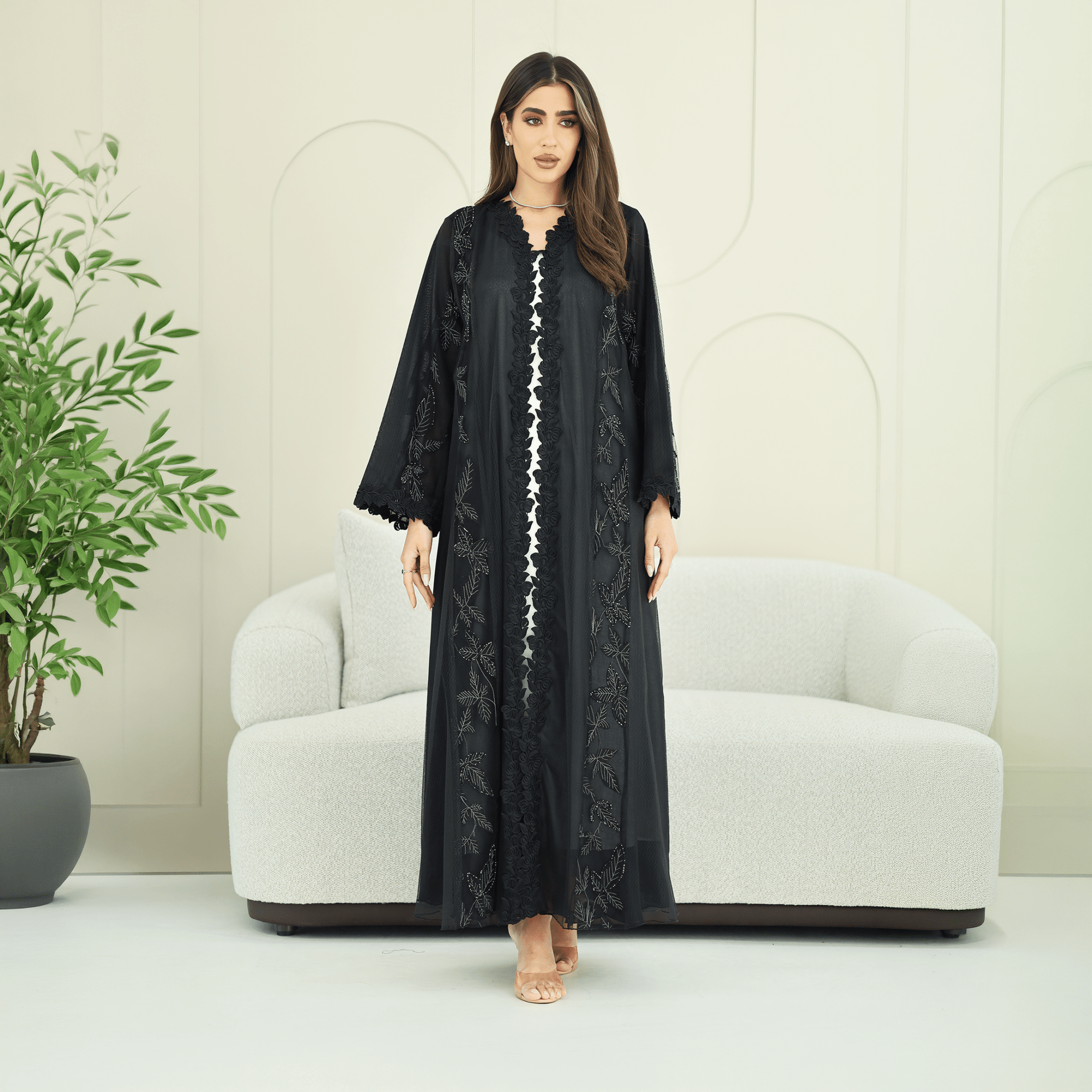 R275 | Stylish Cutting - Edge Abaya Abaya for Women UAE – Abaya – Rutba Fashion Abaya