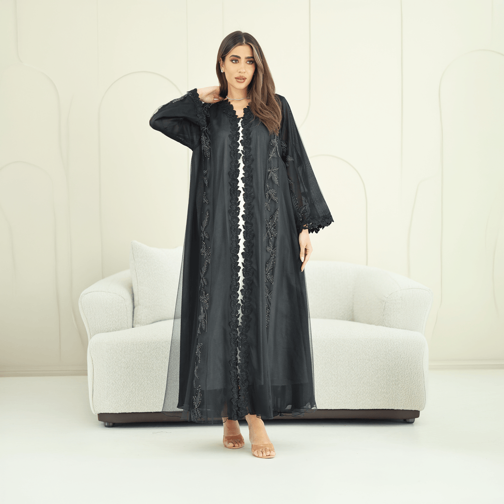 R275 | Stylish Cutting - Edge Abaya Abaya for Women UAE – Abaya – Rutba Fashion Abaya