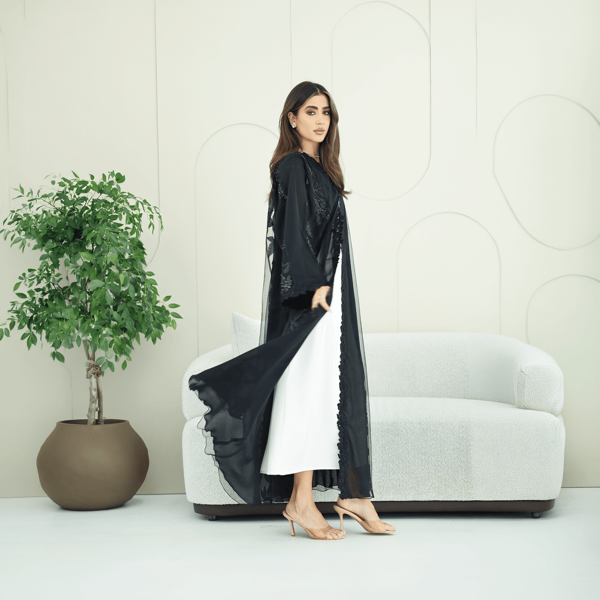 R275 | Stylish Cutting - Edge Abaya Abaya for Women UAE – Abaya – Rutba Fashion Abaya