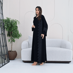 R276 | Laser Cutting Lace with Stone Work Abaya Abaya for Women UAE – Abaya – Rutba Fashion Abaya