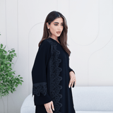 R276 | Laser Cutting Lace with Stone Work Abaya Abaya for Women UAE – Abaya – Rutba Fashion Abaya
