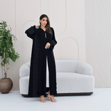 R276 | Laser Cutting Lace with Stone Work Abaya Abaya for Women UAE – Abaya – Rutba Fashion Abaya