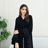 R276 | Laser Cutting Lace with Stone Work Abaya Abaya for Women UAE – Abaya – Rutba Fashion Abaya