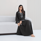 R278 Handmade Colorful Beads Work Abaya Abaya for Women UAE – Abaya – Rutba Fashion Abaya