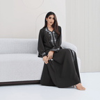 R278 Handmade Colorful Beads Work Abaya Abaya for Women UAE – Abaya – Rutba Fashion Abaya