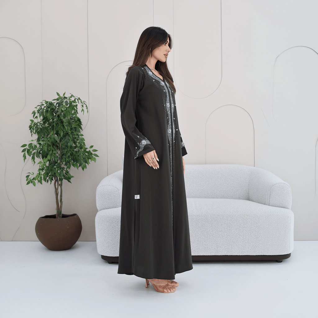 R278 Handmade Colorful Beads Work Abaya Abaya for Women UAE – Abaya – Rutba Fashion Abaya