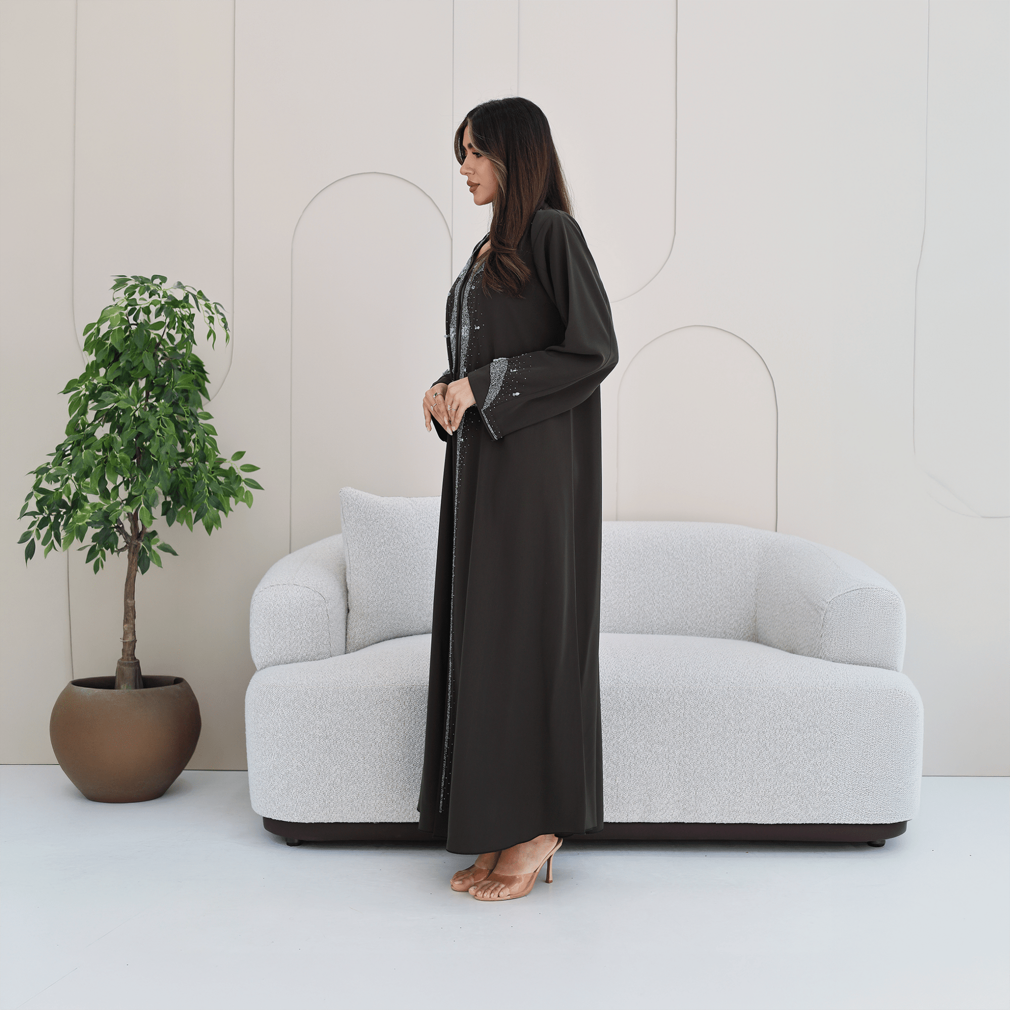 R278 Handmade Colorful Beads Work Abaya Abaya for Women UAE – Abaya – Rutba Fashion Abaya