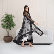 R279 | Luxury Abaya – Leaf Embroidery with Stone Work Abaya for Women UAE – Abaya – Rutba Fashion Abaya