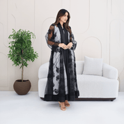 R279 | Luxury Abaya – Leaf Embroidery with Stone Work Abaya for Women UAE – Abaya – Rutba Fashion Abaya