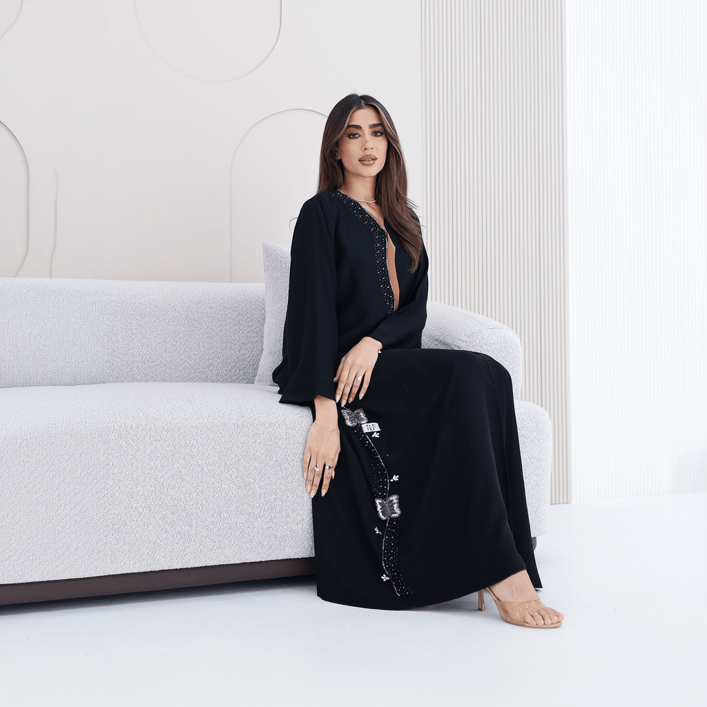 R283 | Elegant Gulf Cut Abaya Abaya for Women UAE – Abaya – Rutba Fashion Abaya
