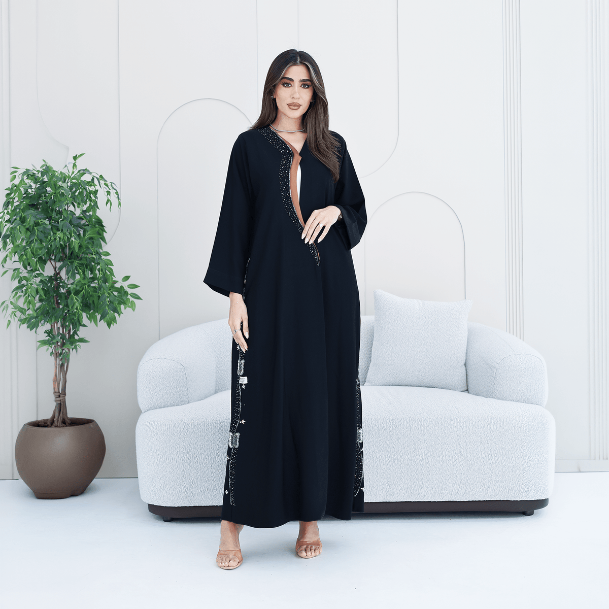 R283 | Elegant Gulf Cut Abaya Abaya for Women UAE – Abaya – Rutba Fashion Abaya