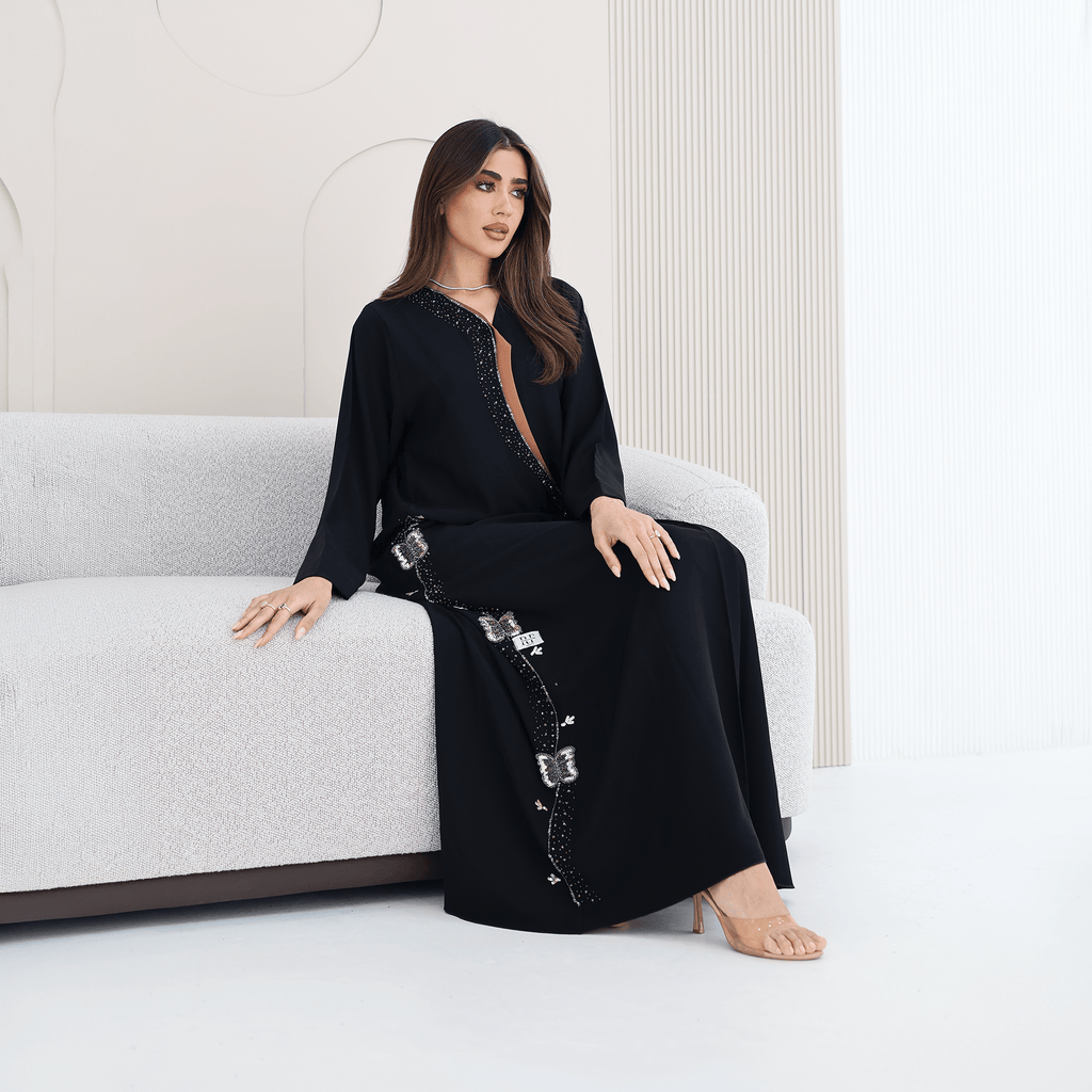 R283 | Elegant Gulf Cut Abaya Abaya for Women UAE – Abaya – Rutba Fashion Abaya