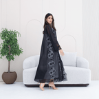 R285 | Elegant Abaya – Flower Embroidery Lace with Handmade Beads Work Abaya for Women UAE – Abaya – Rutba Fashion Abaya